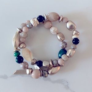 Chicos Gold and Green Neutral Bracelets